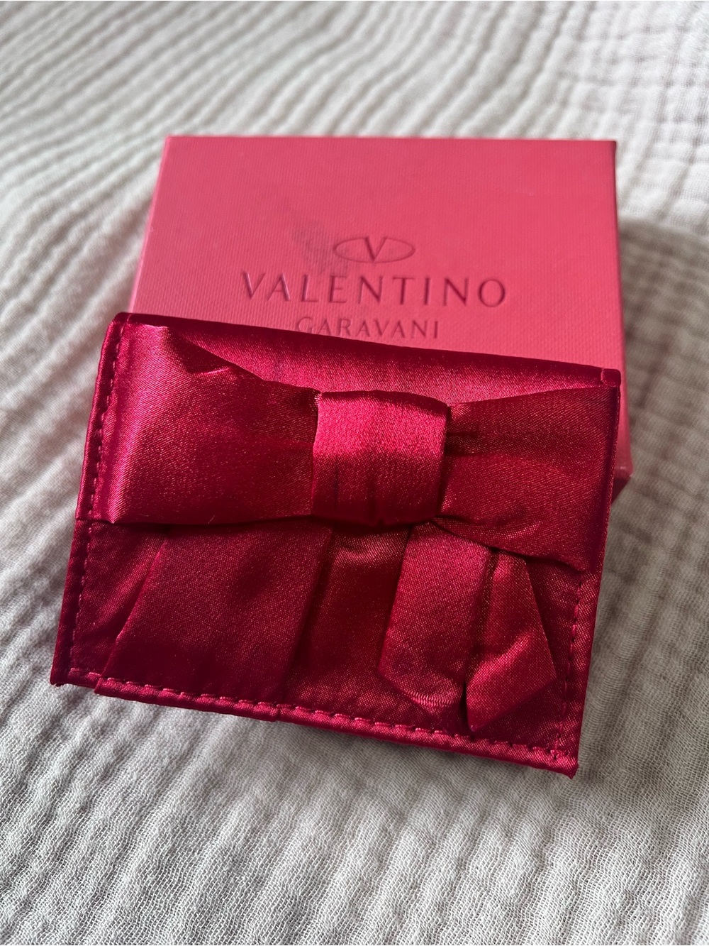 Valentino Garavani jewel mirror with satin bow pouch, box and cleaning cloth